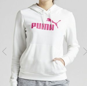 Puma Tops - Pink and white PUMA fleece logo hoodie Puma Tops - Pink and white PUMA fleece logo hoodie